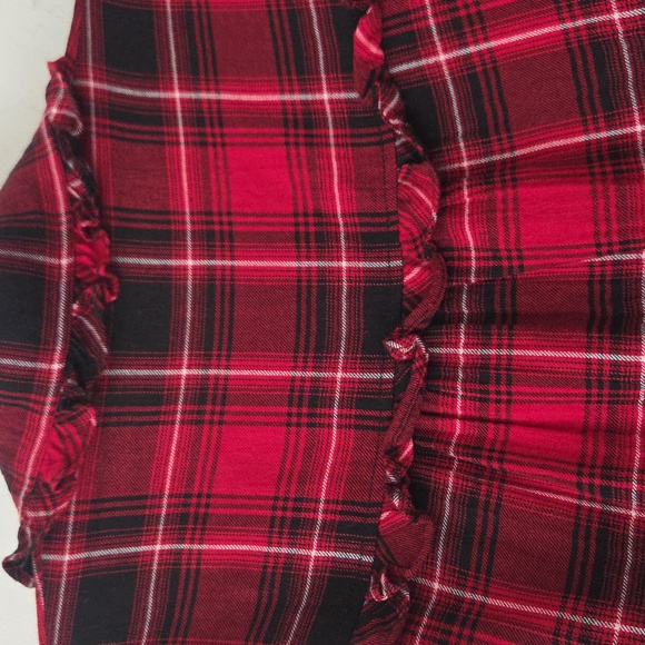 Plaid Ruffle Trim Blouse - Picture 6 of 7